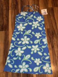 Vintage Roxy brand "teenie wahine" Blue Floral dress XL - Picture 1 of 6