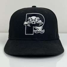 New Era Portland Sea Dogs MiLB Black & White Fitted Baseball Hat Size 7 1/4 