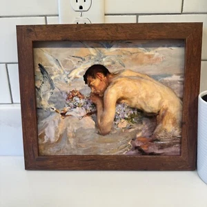 Impresión enmarcada Art Deco Art Nouveau Merman Art Vintage Sirena Sirenas - Imagen 1 de 3