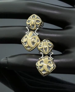 John Hardy Fleur de Lis Ohrhänger 925 Sterling Silber 18K Gelbgold - Bild 1 von 5