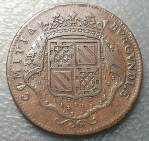 FRANCIA BORGOÑA BOURGOGNE LOUIS XIV LUIS XIV JETON 1704 "FULTA VIRESCIT" 31 mm - Picture 1 of 2