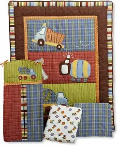 4-Pc Cocalo CoCo & Company Road Work Boy's Nursery Crib Set Construction Trucks - Picture 1 of 2