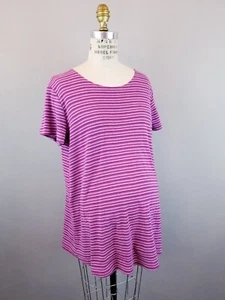 Maternity Purple Striped 100% Cotton Shirt by Great Times Maternity * Medium - Picture 1 of 5