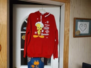 NWT Looney Tunes Red Tweety Christmas Hoodie Junior XXXL 21 - Picture 1 of 2