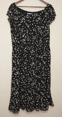 Vestido Danny Nicole Grande Midi Cintura Imperio Lunares Manga Corta Talla 16W Foto 1 de 4