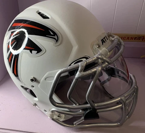 Atlanta Falcons Custom White Riddell Revo Attack Helmet with OAKLEY VISOR! Cover