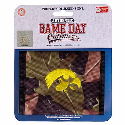 Iowa Hawkeyes Camo Wallet Camouflage Mens Bi-fold Logo Wallet Cover