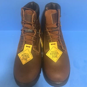 WORK ZONE S651 WASSERDICHT STAHLKAPPE RUTSCHFEST LEDER Arbeitsstiefel Herren Größe 9 " - Bild 1 von 4