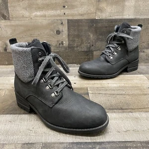CAT Caterpillar Womens Black Leather Heel Boots Size 9.5 - Picture 1 of 7