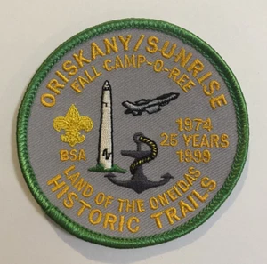 1999 Oriskany / Sunrise Fall Camp-O-Ree Patch 25 Year Land of Oneidas NY NOS - Picture 1 of 2