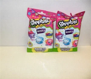 SHOPKINS SERIES 2 MAGNETS WITH 1 SHOPKIN LOT OF (2) NEW SEALED PACKS - Picture 1 of 1