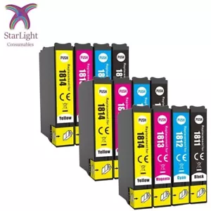 12 INK CARTRIDGES COMPATIBLE WITH EPSON XP-405 XP-205 XP-102 XP-325 XP-305 XP225 - Picture 1 of 8