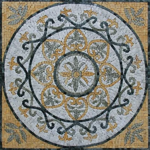 Mosaik Marmor Blumenmotiv Boho Quadrat Haus Garten Brunnen Fliese - Bild 1 von 1