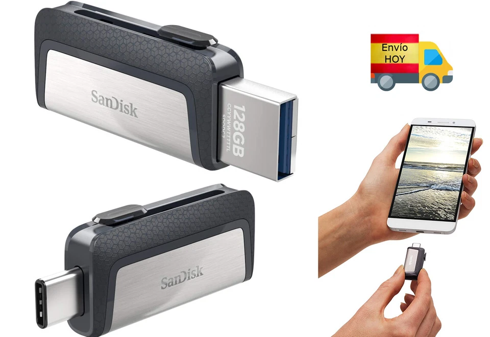 PENDRIVE 128GB 128 GB SANDISK USB 3.1 DUAL USB-C PC Y ANDROID ENVIO HOY - Imagen 1 de 1