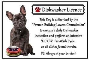 Französische Bulldogge Liebhaber Geschenk Flexibler Magnet Geschirrspüler Führerschein - Bild 1 von 1