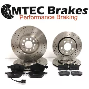 Audi TT 1.8T Quattro 225bhp 99-05 Front Rear MTEC Drilled Brake Discs & Pads - Picture 1 of 13