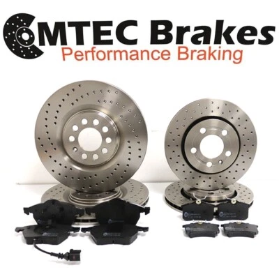 Audi TT 1.8T Quattro 225bhp 99-05  Front Rear MTEC Drilled Brake Discs & Pads - Image 1 of 4