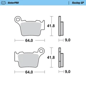 MotoMaster Rear Brake Pads for Husqvarna TE300 2014-2018 SinterPRO Racing GP  - Picture 1 of 1