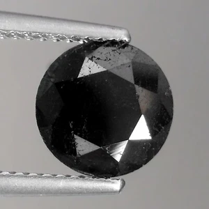 2,84 kt 8,8 mm Runde Fancy Jet Black Natürliche Erde Abgebaut Lose Diamanten - Bild 1 von 3