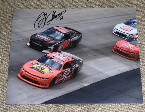 Jeremy Clements Signed 8x10 Photo Repairables.com Car On The Track NASCAR COA Cover