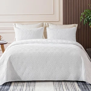 King Size Quilt Bedding Set, Soft White King Quilts Bedspreads for All Seasons, - Picture 1 of 7