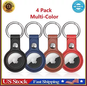 Airtag 4Pack Leather Holder, Air Tag Keychain Case for Apple Tag, Airtags GPS... - Picture 1 of 22