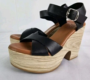 Hanks Keita Platform Sandal 100% Leather Made IN Spain Size EU 37 US 6.5 NWOB - Picture 1 of 9