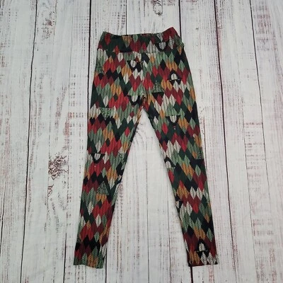 LuLaRoe Árbol de Navidad Diamante Chevron Vacaciones Leggings OS Foto 1 de 4