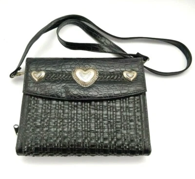 Cartera Bandolera Day Timer Vintage Negra Corazón Planificador Diario 1994 Foto 1 de 4