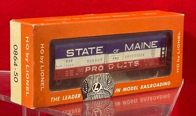 ORIGINAL LIONEL HO 0864-50 STATE OF MAINE BOXCAR IN OB - RIVAROSSI ERA - Image 1 of 4