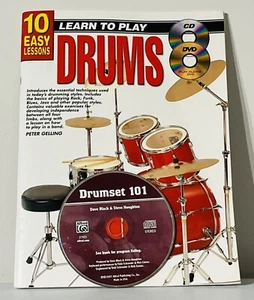 Progressive Books 69108 10 Easy Lessons Drums CD/DVD - Picture 1 of 6