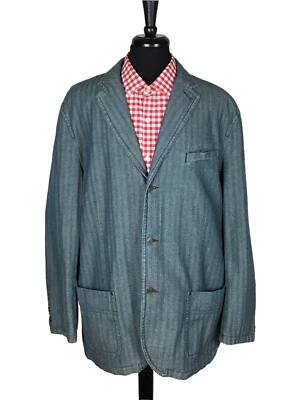 Территория впереди джинсовой ткани хлопок Blazer Sport пальто три пуговицы куртка размер XXL - Изображение 1 из 4