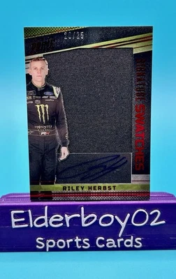 Riley Herbst /25 Auto Firesuit Signature Swatches Red Foil 2023 Prime Racing - Image 1 of 3