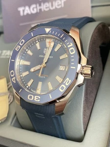 Reloj para hombre Tag Heuer Aquaracer fecha cuarzo 41 mm esfera azul acero WAY111C.FT6155 - Imagen 1 de 9