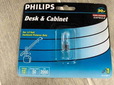 10x Philips Desk And Cabinet 50W T4 Bi-pin Base 12-Volt Light Bulb I689 - Image 1 of 3