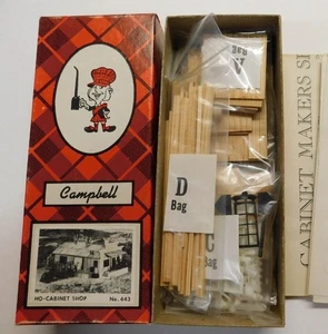 Campbell Scale Models 443 HO Cabinet Makers Shop Building Kit - Picture 1 of 2