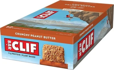 Clif Crunchy Peanut Butter Bar Energy Snack Full Box 12 x 68g Bars (damaged box)