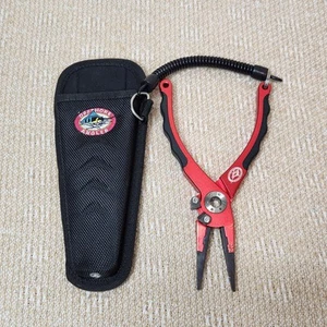 Offshore Angler 7,5" Deluxe Aluminium Snub Tip Zange Snips - rot mit Gürtelscheide - Bild 1 von 3