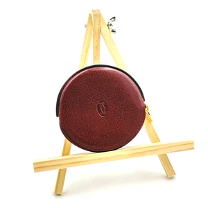 Cartier Must Line Burdeos Cuero Borgoña Monedero Vintage Pequeña Cartera Auténtica - Imagen 1 de 10