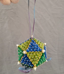 Vintage Pailletten Perlen Stecknadel Weihnachten Urlaub Ornament geometrisch - Handarbeit - Bild 1 von 5