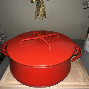 Dansk Red Kobenstyle 5 Quart Casserole Dutch Oven & Trivet Lid Made in France - Picture 1 of 6