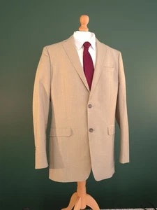 Mexx Linen Blazer Men's Size 40R Beige Single-Breasted Slim Fit Suit Jacket - Picture 1 of 12