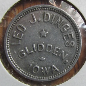 Glidden IOWA token Good for 5c in Trade Leo J. Dinges - Picture 1 of 2