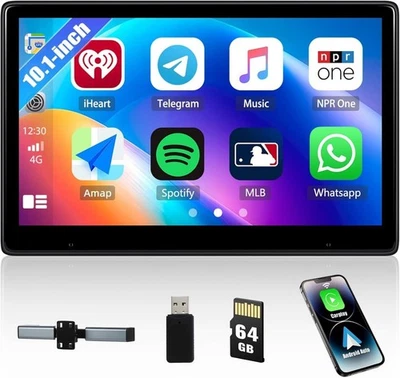 Monitor Poggiatesta da 10.1 Pollici con Carplay Wireless Android Auto,... - Immagine 1 di 4