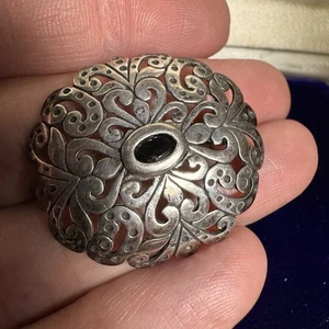 Vintage 925 Sterling Silver Brooch Signed Jolain with Central Stone 7.6g - Picture 1 of 5