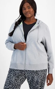 ID Ideology Women's Plus Size Fleece Full-Zip Jacket “Zinc Heather” - Picture 1 of 1