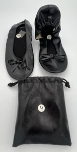 Nuevas pantuflas de ballet planas plegables con dedos sedosos negras con bolso para mujer medianas - Imagen 1 de 3