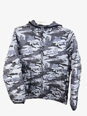 Gap Star Wars Gray Lightweight Puffer Jacket Youth Boys Size XL Warm Hooded - Image 1 of 4