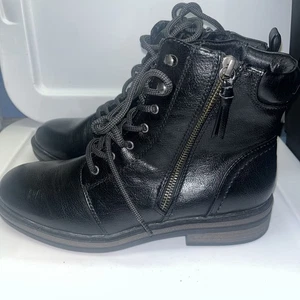 Baretraps Amysue Combat Black Boot Bootie Schnürung Reißverschluss 9M - Bild 1 von 10