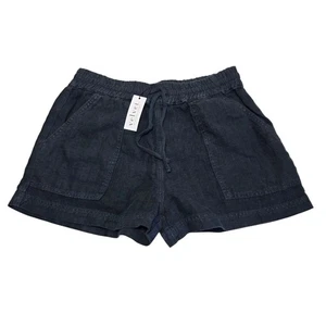 VELVET By Graham & Spencer Tammy Drawstring Navy Linen Shorts Size Small NWT - Picture 1 of 8